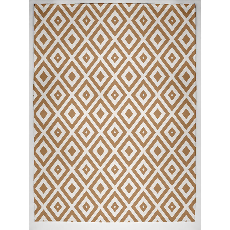 Diamond Mayhem Fleece Throw, 60" L x 50" W, Caramel (Brown/Off White)