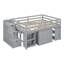 Lit mezzanine double avec bureau rétractable et 3 tiroirs Adeline l 57,5 po x P 93,8 po x H 43,8 po Adeline