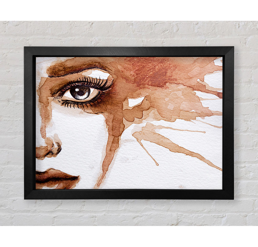 Aquarell Sepia Gesicht - Druck