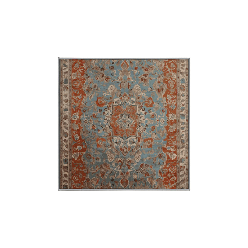 Tapis gris lavable à la machine, Carré 6 pi