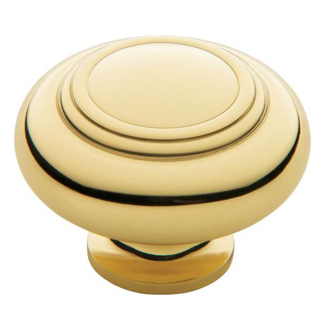 1 1/2" Diameter Mushroom Knob, Polished Brass