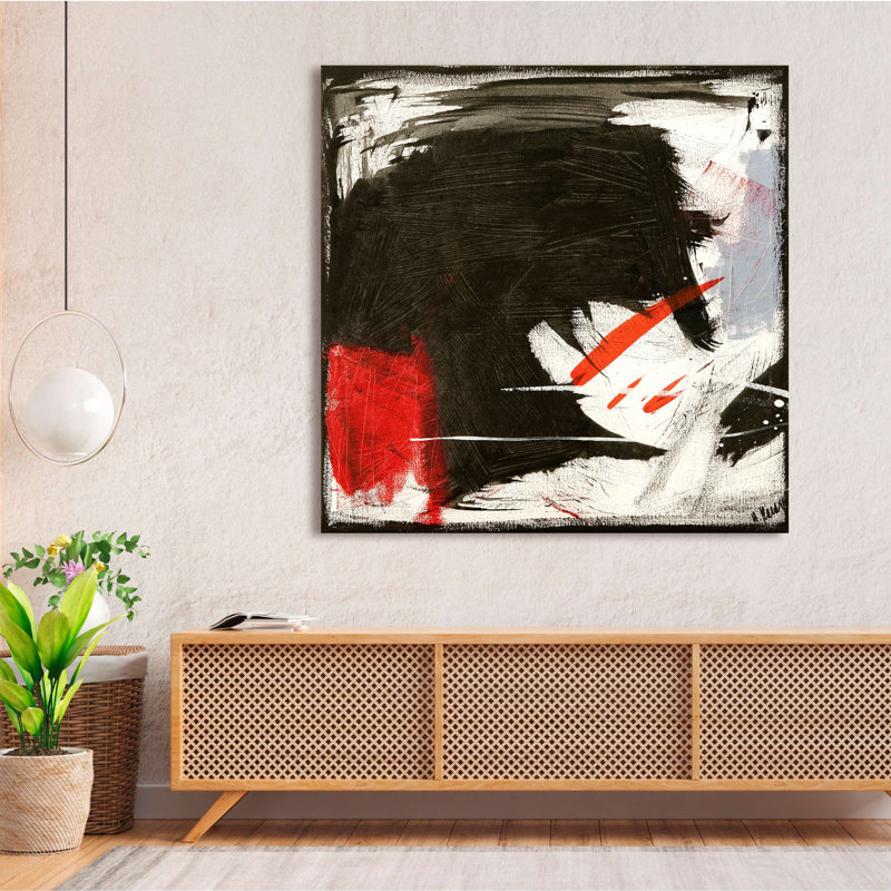 Abstract Black Sound I by H. Romero - Wrapped Canvas Print, 50cm H x 50cm W