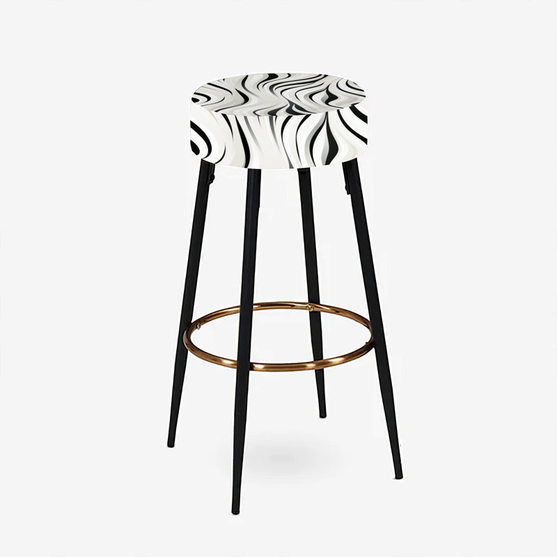 Black And White Zebra Monochromatic Elegance - Abstract Bar Stools Set Of 2