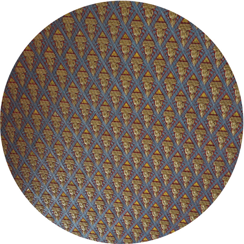 Tapis gris/brun tissé à la machine, Rond 3 pi
