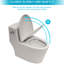 Toilette en céramique avec fonction de chasse d'eau Tornado - une pièce, blanc, siège à fermeture douce, pièce haute et hygiénique en chasse d'eau blanche à 360 degrés, fermeture facile