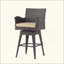 Tabouret de bar pivotant moderne en osier d'extérieur moderne avec pieds fuselés, durable et élégant pour les espaces de patio et de bar