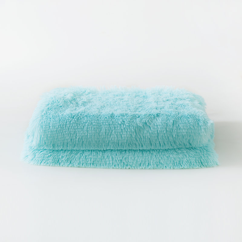 Aqua Faux Fur Oversized Shaggy Throw Blanket 60"x70"