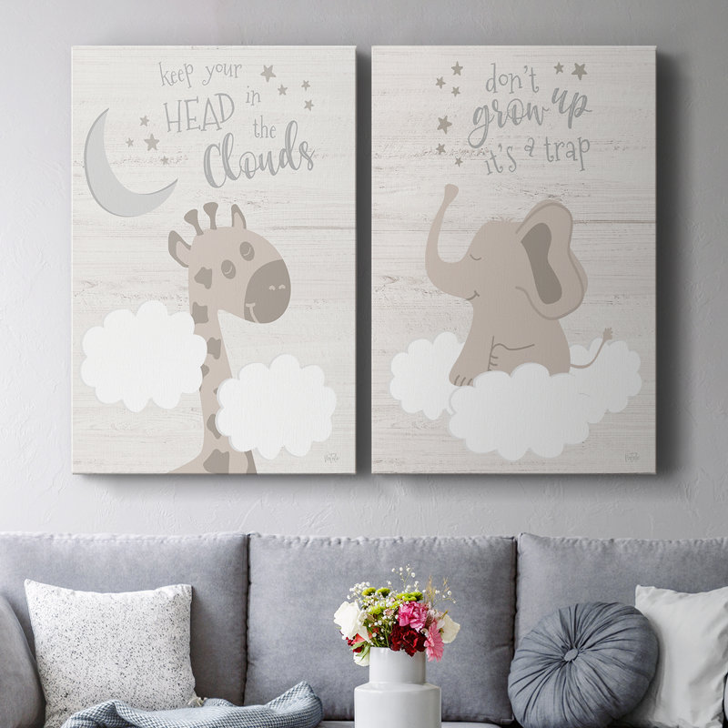 In The Clouds I - Toile tendue avec châssis de qualité supérieure - Prêt à être accroché, H 18 po x l 24 po