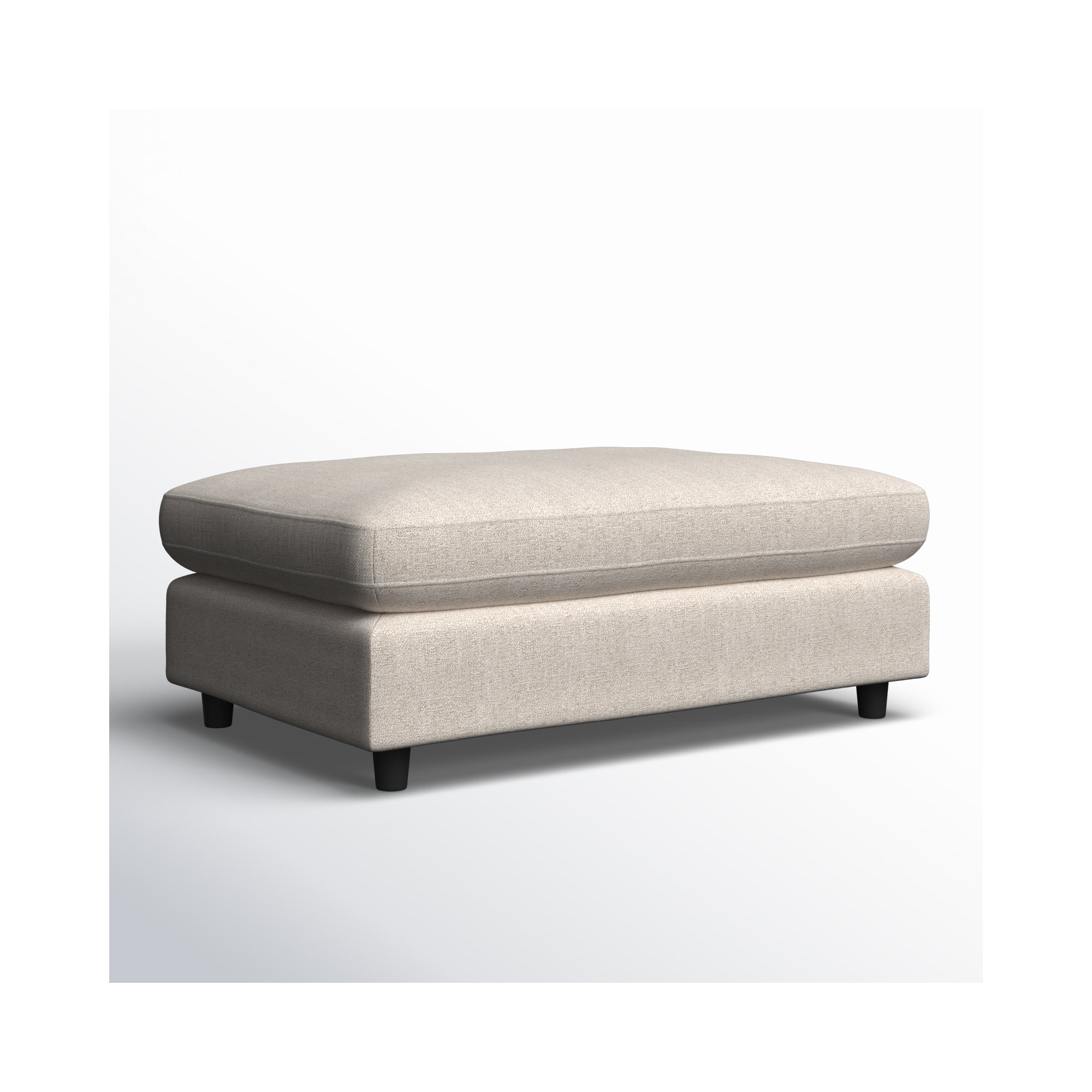 Fleetwood 45" Rectangle Upholstered Ottoman, Nathan Wheat Tweed