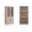 Bibliothèque de style Mid-Century à 6 tablettes avec portes en verre trempé en chêne blanchi H 67,6 "x l 31" Jodie-1199874130