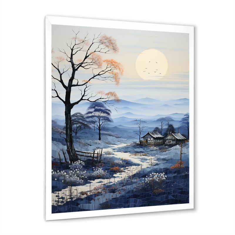 Imunique Countryside Misty Dawn An II sur impression sur toile, H 20 po x l 12 po x P 1 po, Cadre photo blanc