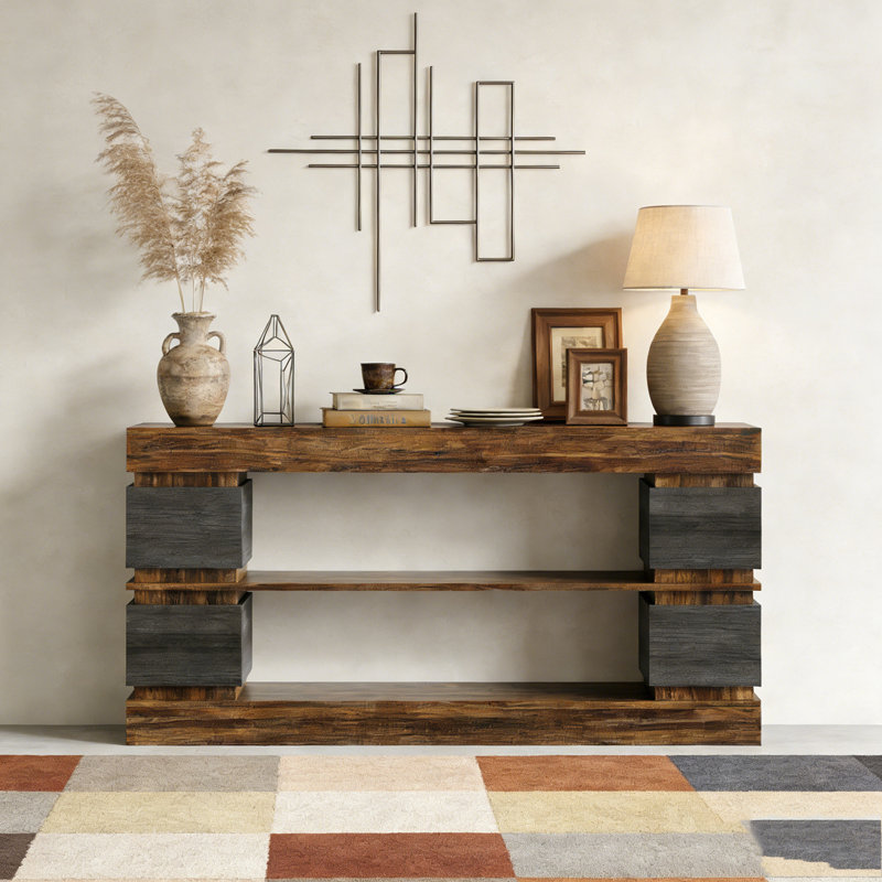 3-Tier Farmhouse Console Table Hallway Sofa Table