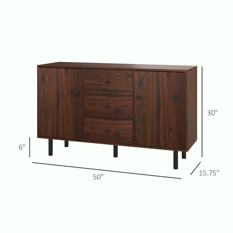 Storage Wood Console Table with 3 Drawers