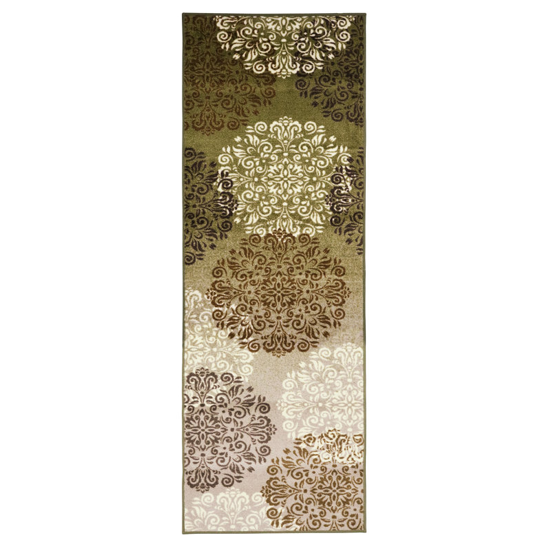 Tapis d'intérieur à motif géométrique antidérapant Reyna, Tapis de couloir 2 pi 7 po x 8 pi