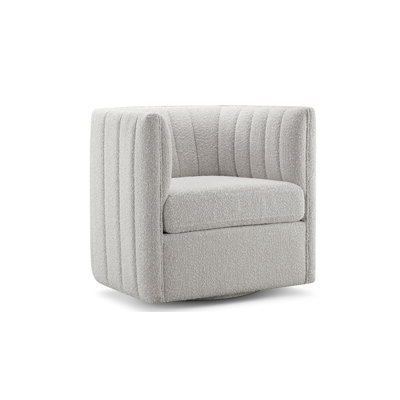 Upholstered Swivel Barrel Chair