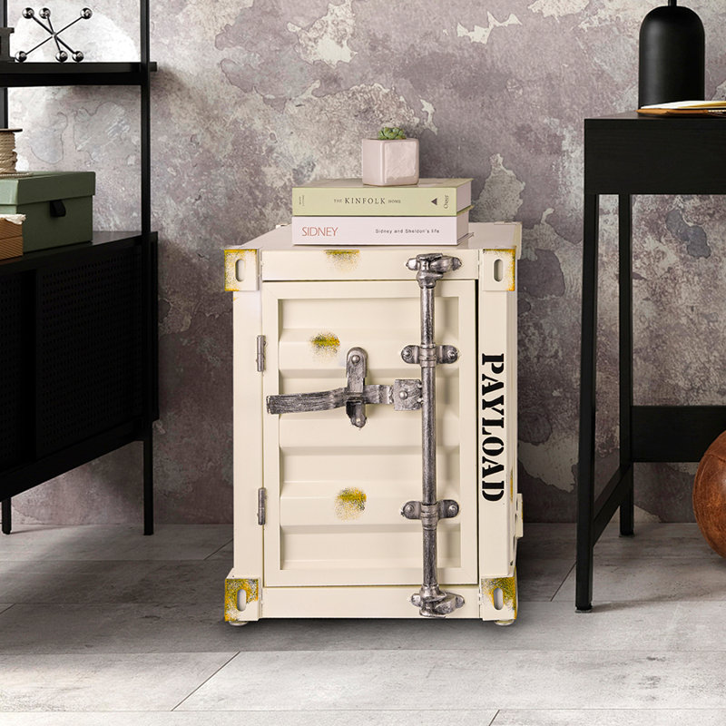 Table d'appoint en fer Jearldean, Beige