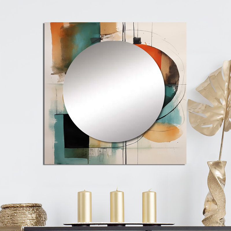 Jaquale - Miroir mural moderne géométrique pour salon, 23 po x 23 po