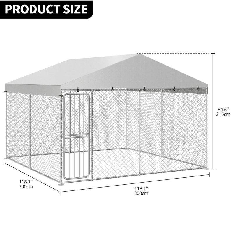 Caisse pour chien Tucker Murphy Pet ™, H 84,6 po x l 118,1 po x P 118,1 po