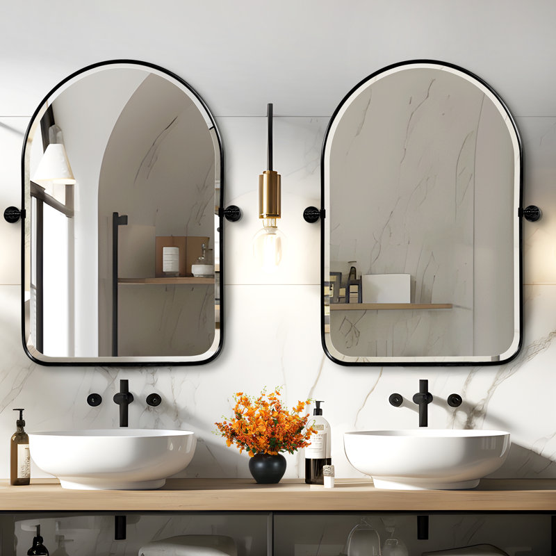 Miroir mural Quesenberry, Noir, 36 po x 24 po
