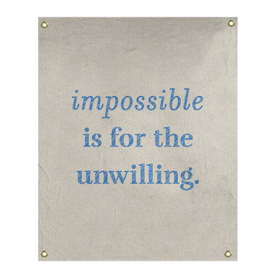 Tapisserie quote « impossible à écrire » en polyester