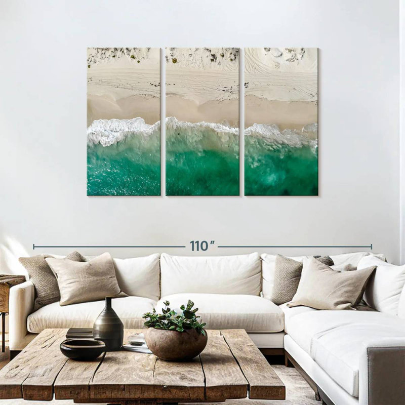 Vue aérienne de Gillard Beach Shore, H 48 po x l 74 po