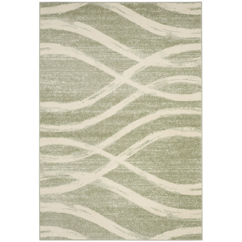 Parkinson Abstract Area Rug, Rectangle 155 x 229 cm, Green/Beige