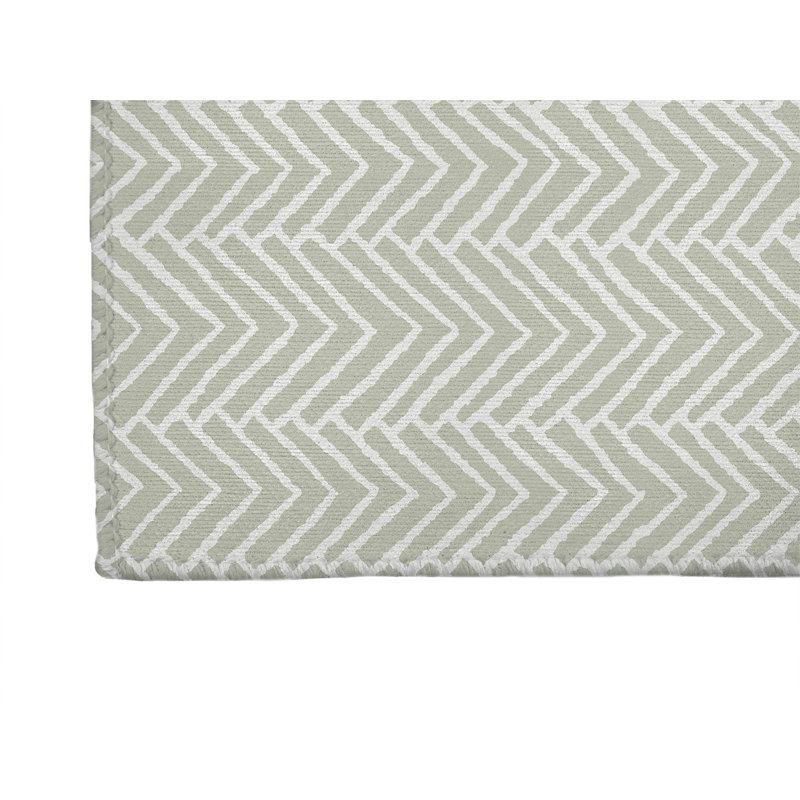 Chevron Block Non-Slip Outdoor Rug, Runner 2'6" x 8'
