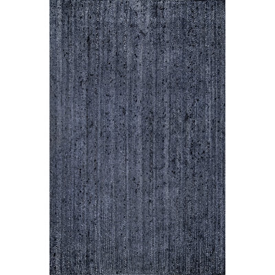 Tapis bleu marine en jute touffeté à la main Berowalt Farmhouse