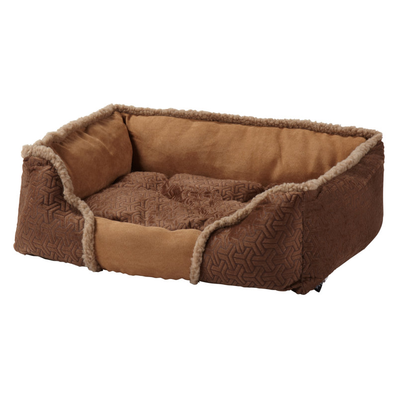 Vandyke Geometric Pet Bed, 18 cm H x 60 cm W x 48 cm D, Brown