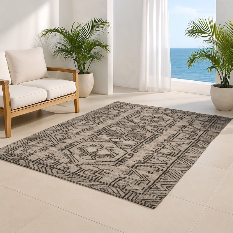 Tapis turc intérieur et extérieur gris, Rectangle 8' x 10'