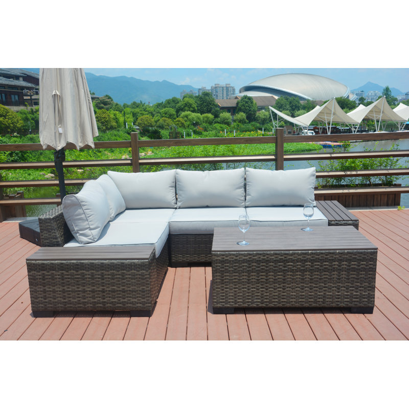 Michell 5 - Person Patio Conversation Set with Cushions