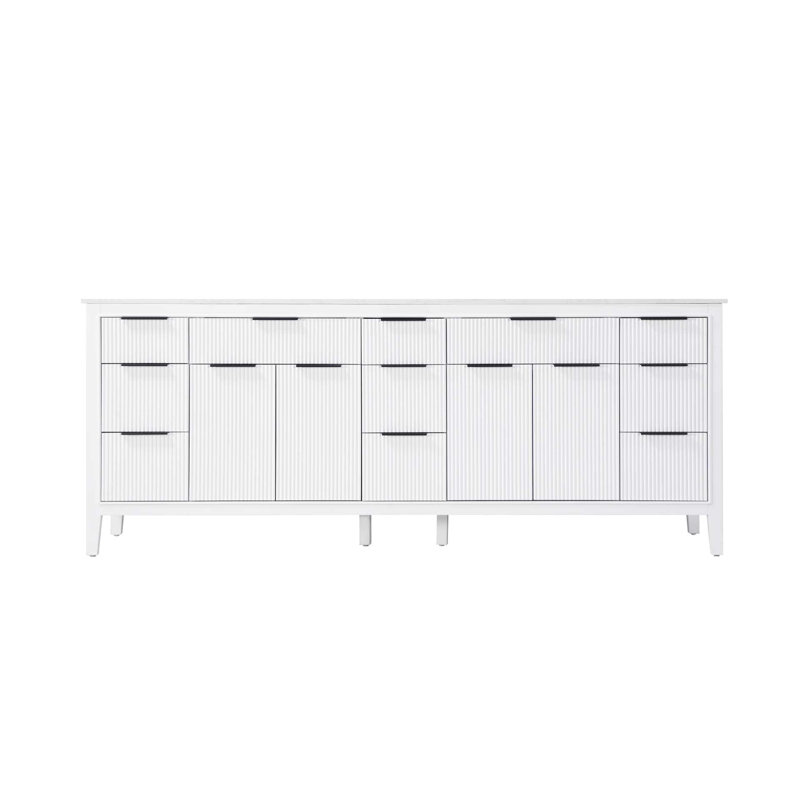 Meuble-lavabo double 84 po blanc, Blanc