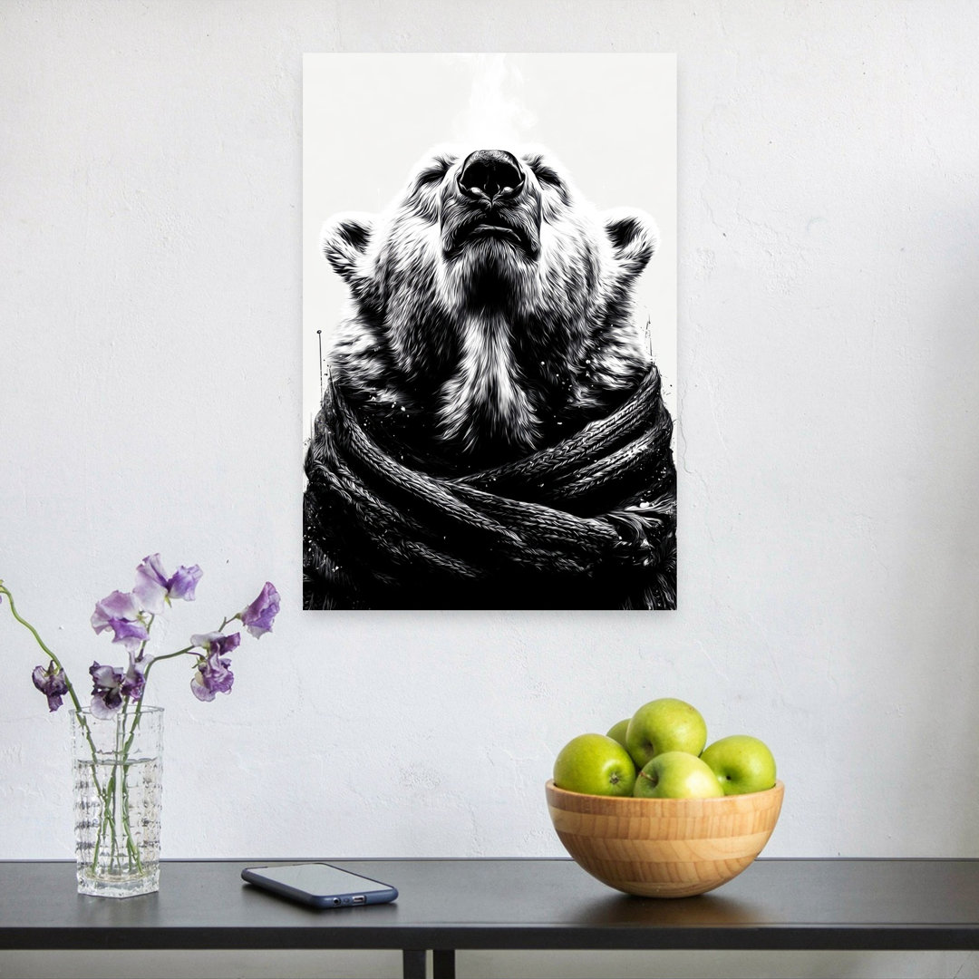 Serene Polar Bear Serene Contemporary Bear Nature Portrait Wall Art Print