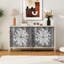 Buffet 4 portes avec tablettes réglables et sculpture créative exquise-1852118426