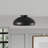 1- Light E26 60W Bulb 15.75 inch Black Painted Finished Flush Mount Light Fixture