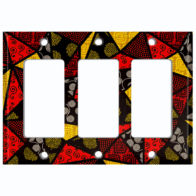 Patterned 3 - Gang Toggle Light Switch Standard Wall Plate