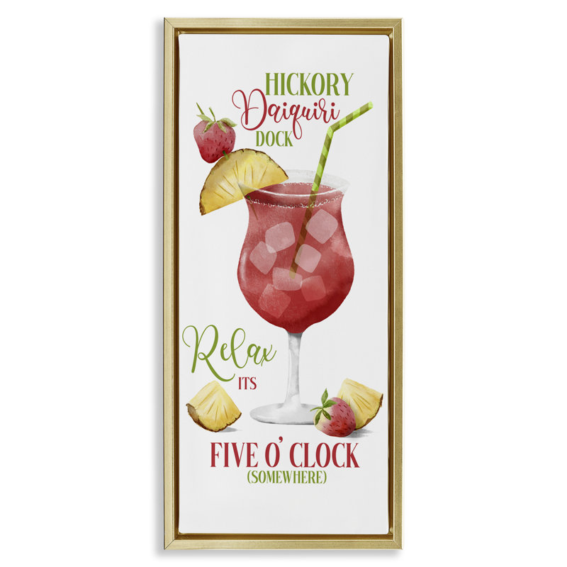  «Fun Cocktail Expression» par Deane Beesley, H 25 po x l 11 po, Cadre doré
