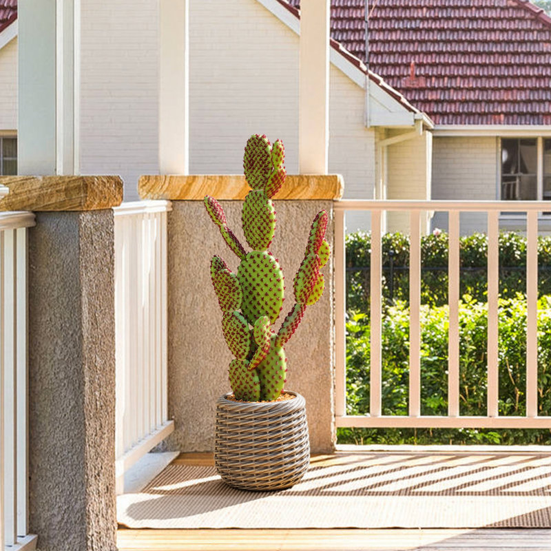 Cactus artificiel 28 po (paquet de 2) en pot EVA - Faux plantes de cactus pour la maison et le bureau