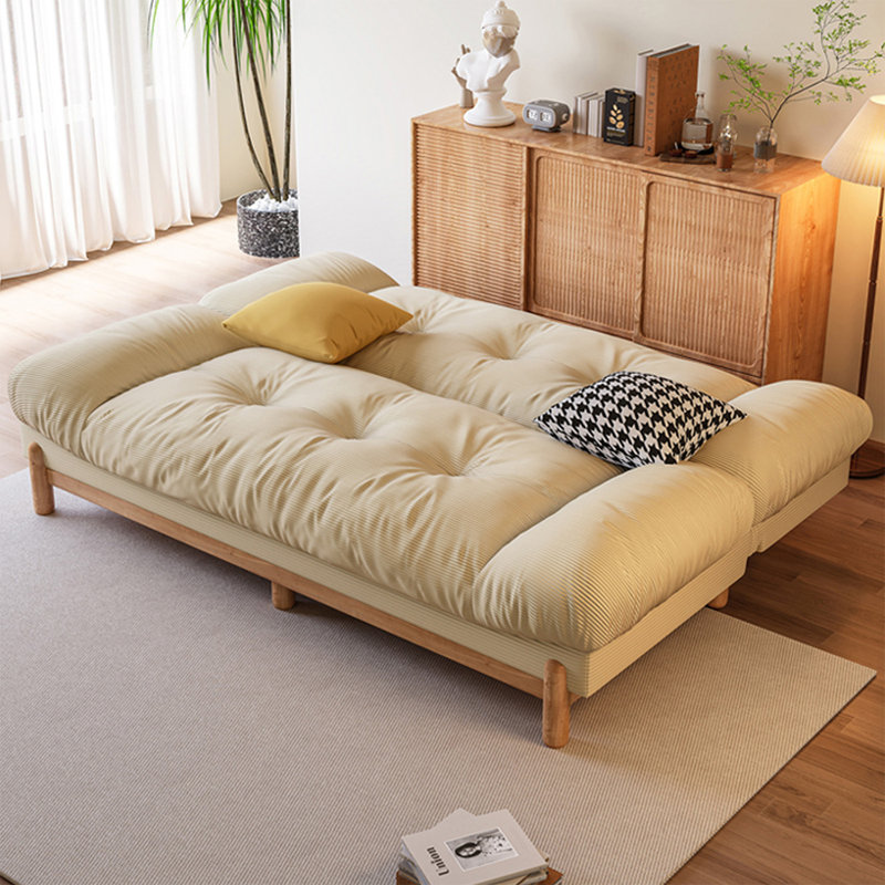 Canapé-lit en velours côtelé beige, 70.87"W*37.01"D*34.65"H