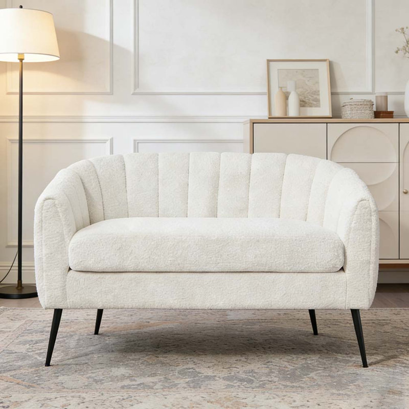 Canapé d'appoint 50,5 po en chenille, Ivory