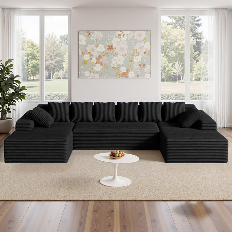 4 Seater Corner Sofa , Black