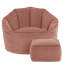 icon Sirena Scallop Chair Bean Bag and Footstool Ochre Yellow Velvet Bean Bags-73150657