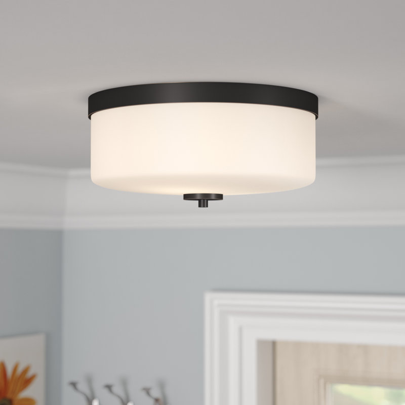 Ashaan Glass Flush Mount, Mahogany Bronze