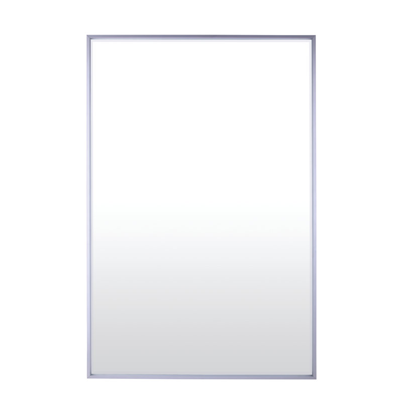 Chasteen Metal Flat Wall Mirror, Brushed Nickel, 33" x 25"