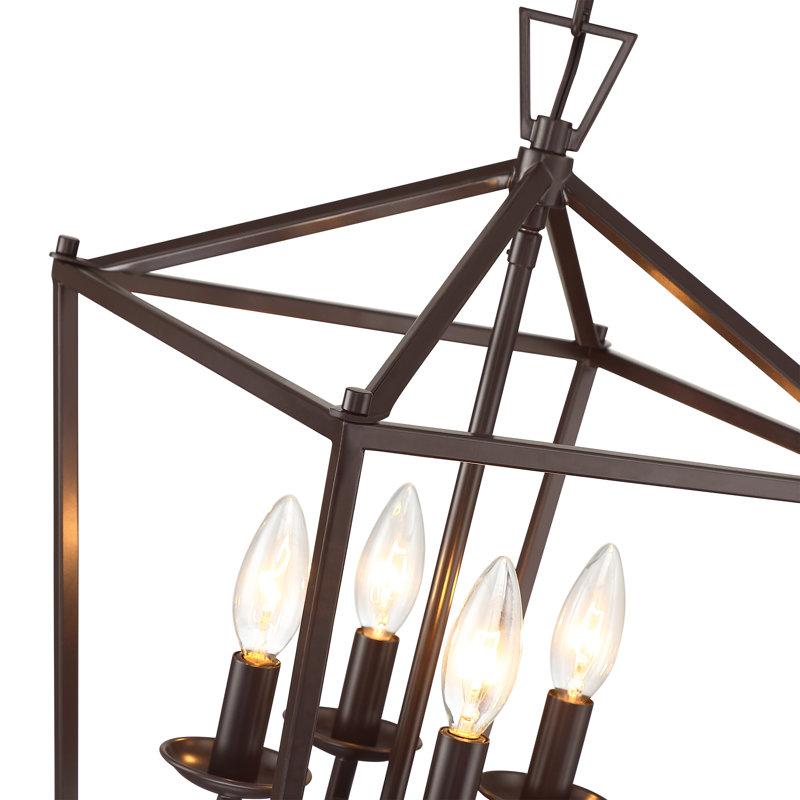 Lustre géométrique à 4 lumières Duward, Bronze