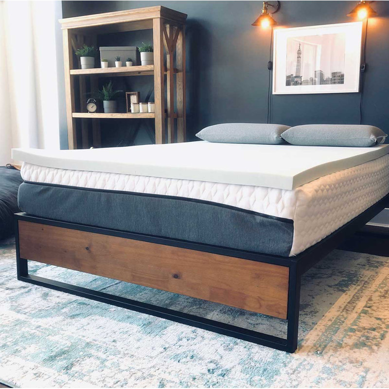 Surmatelas en mousse hybride de taille moyenne, Grand lit, Vert