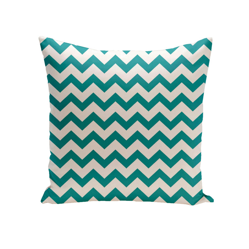 Chevron Outdoor Reversible Throw Pillow, 18"x18", Lake Blue