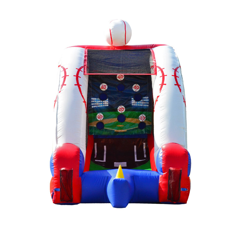 JumpOrange Baseball Target Game Inflatable for Kids and Adults (with Blower and Foam Bat)