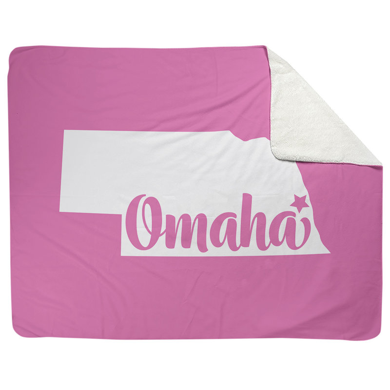 Jeté omaha nebraska polaire, l 52,5 po x L 62,5 po, Rose