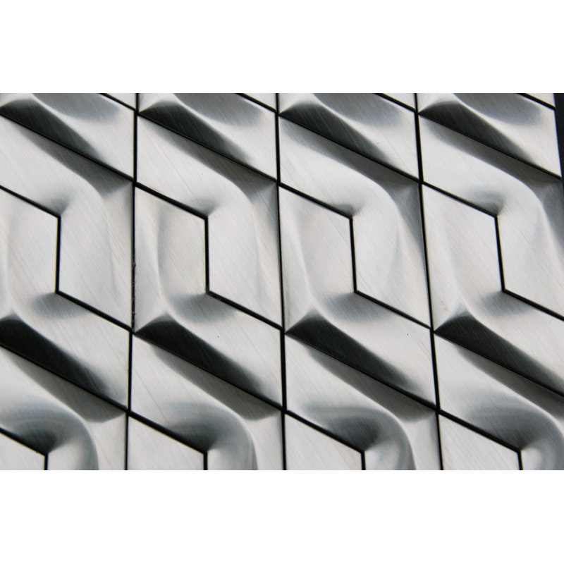 3D Arrowhead 3" x 3" Metal Mosaic Tile